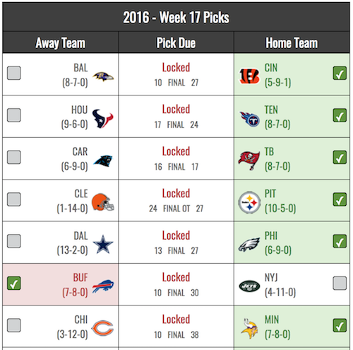 NFL Pick'em Pool, Fantasy Pick'em