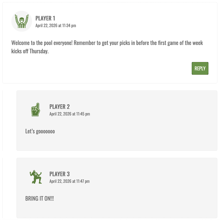 NFL Maxout Pool Message Board
